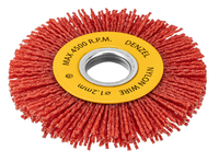 Щетка для УШМ, 100 мм, Плоская, нейлоновая щетина, посадка 22,2 мм Denzel