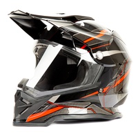 Шлем мото мотард HIZER B6197-1 №5 (L) black/red