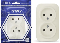 Розетка 2-м TOKOV ELECTRIC оп frea 16а ip20 250в без заземл. абс-пластик беж. TKE-FR-R2-C02