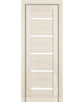 Дверное полотно 25 ПО ПВХ 90 экошпон беленый дуб частичное стекло