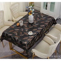 Клеенка BELLE на тканой основе 1,40м*20м DE-8359C черные листочки