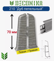 Заглушка Деконика 70мм Дуб пепельный