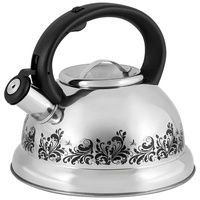 Чайник 3л нерж.сталь со свистком с рисунком меняющий цвет MAL-0417A