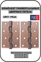 Петли универсальные PUNTO IN4100U AC (4В 100*70*2,5) медь 2шт