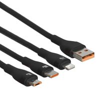 Кабель Baseus Lightning 8-pin, micro USB-B, USB Type-C - USB Type-A черный 1,2м 2,4А 100Вт