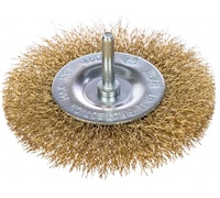 Щетка для дрели 100 мм, плоская со шпилькой, латунированная витая проволока Matrix