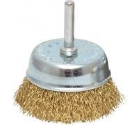 Щетка д/дрели, тип "Чашка" 50мм латуированная витая проволока 0,3мм CUTOP Profi