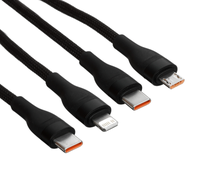 Кабель Baseus Lightning 8-pin, micro USB-B, USB Type-C - USB Type-C черный 1,5м 5А 100Вт