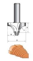 Фреза Глобус Кромочная калевочная R16*D42*h20*d8 1019