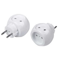Разветвитель 3-м 6А шар 220В 11-1063/11-1063-1 белый/черный