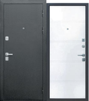 Дверь металл FERRONI 9 см Серебро/Эмалит белый 960*2050 левая