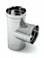 Тройник Ф80 90* 0,5 нерж+заглушка