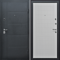 Дверь металл Эверест 960*2050 л металл серый графит/беленый дуб