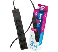 Удлинитель с сетевым фильтром 3м*5гн  КОСМОС 3*0,75 2*USB