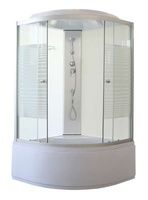 Кабина душевая 1000х1000х2180 прозрачное/белое стекло, высокий поддон PB 103