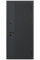 Дверь метал. Ferroni Флорида 960*2050 Л чёрный кварц/эмалит белый зеркало фацет