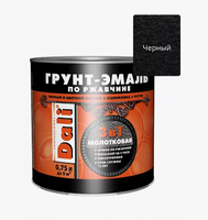 Грунт-эмаль по ржавчине с молотковым эффектом 3в1 DALI черная 2л