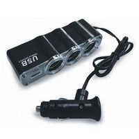 Разветвитель прикуривателя 12/24 на 3 выхода+USB