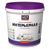 Краска ВД-АК-2180 интерьерная 1,5кг влагостойкая белоснежная ВГТ