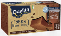 Губки д/посуды Qualita 4шт Aroma Effect
