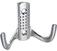 Крючок двухрожковый с перфорацией, хром КР-94560