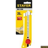 Нож 25мм с винтовым фиксатором SK-25 сегмент.лезвия усиленный корпус  STAER 09173_z01
