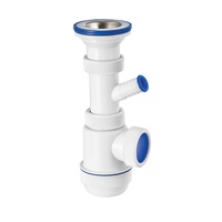 Сифон Элит мини с нерж.чашкой д.70 и отводом для СМ (11/2"-40) (674)