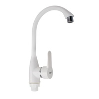 Смеситель для кухни однорычажный,высокий излив,ABS пластик,белый (591) BRIMIX