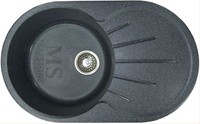 Мойка иск.камень 735*450 черный металлик MS-5 без сифона