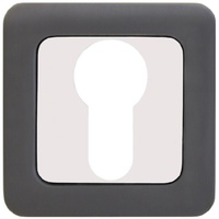 Накладка дверная квадратная под цилиндр АЛЛЮР АРТ ET-S1 MBN/CP(4242) графит/хром