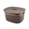 Корзина для хранения с крышкой OSLO 12л шоколадный мокко/черничный морс