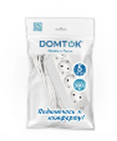 Удлинитель 4х5м с заземл. 16А IP20 3.5кВт ПВС 3х1 бел. DOMTOK 2397