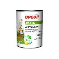 Эмаль ОРЕОЛ акриловая матовая белая 1,1кг
