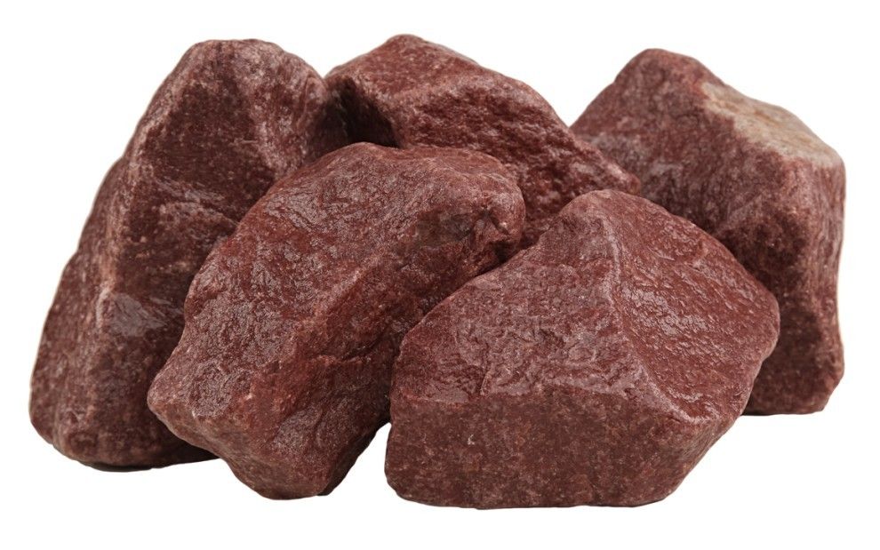 Камни для бани и сауны 20 кг. (малиновый кварцит)