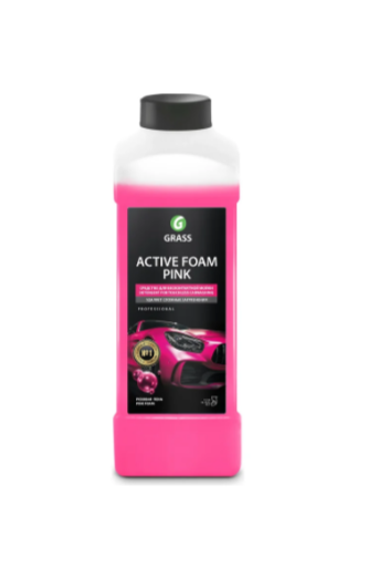 Автошампунь для бесконтактной мойки GRASS Active Foam Pink (эффект снежных хлопьев+розовая пена) 1кг