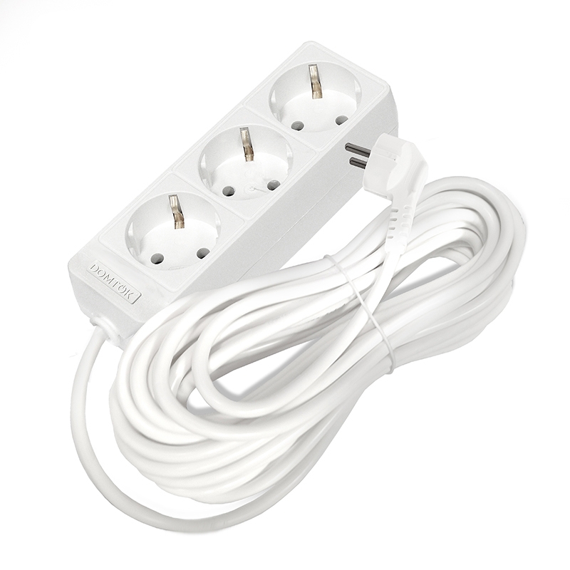 Удлинитель 3*7м с заземл. 16А IP20 3,5кВт ПВС 3х1 бел. DOMTOK 2393