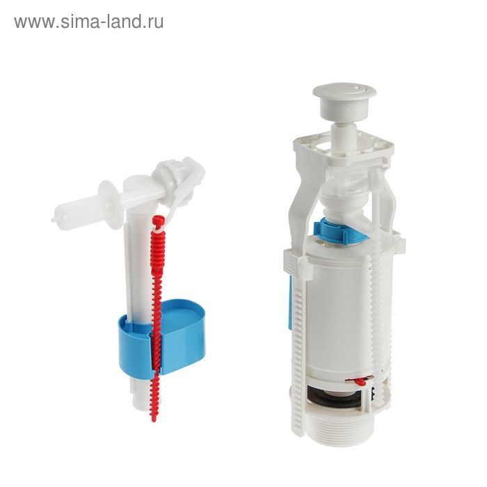 Арматура для бачка боковая подв. резьба пластик 1/2, 2-я кнопка белая WC3050