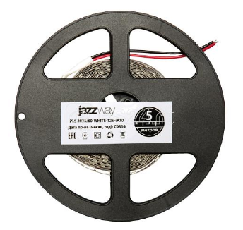 Лента светодиодная PLS 2835/120-12V 12Вт/м 6500К холод. бел. IP20 (уп.5м) JazzWay 2859051