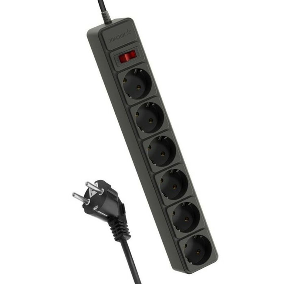 Удлинитель с сетевым фильтром 6*1,8м с заземл.с выкл. 16А 3*1 TOKOV