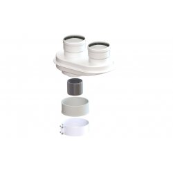 Адаптер перехода 60*100 на 80 с хомутом и втулкой