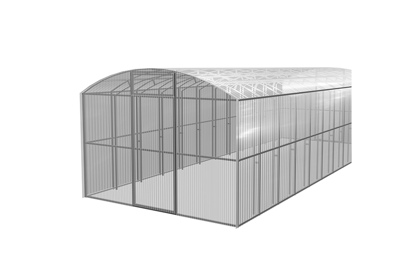 Теплица 3х6 ПРЯМОСТЕННАЯ усиленная двойная дуга (шаг 0,65м, 7 верхних стяжек) труба 20*20