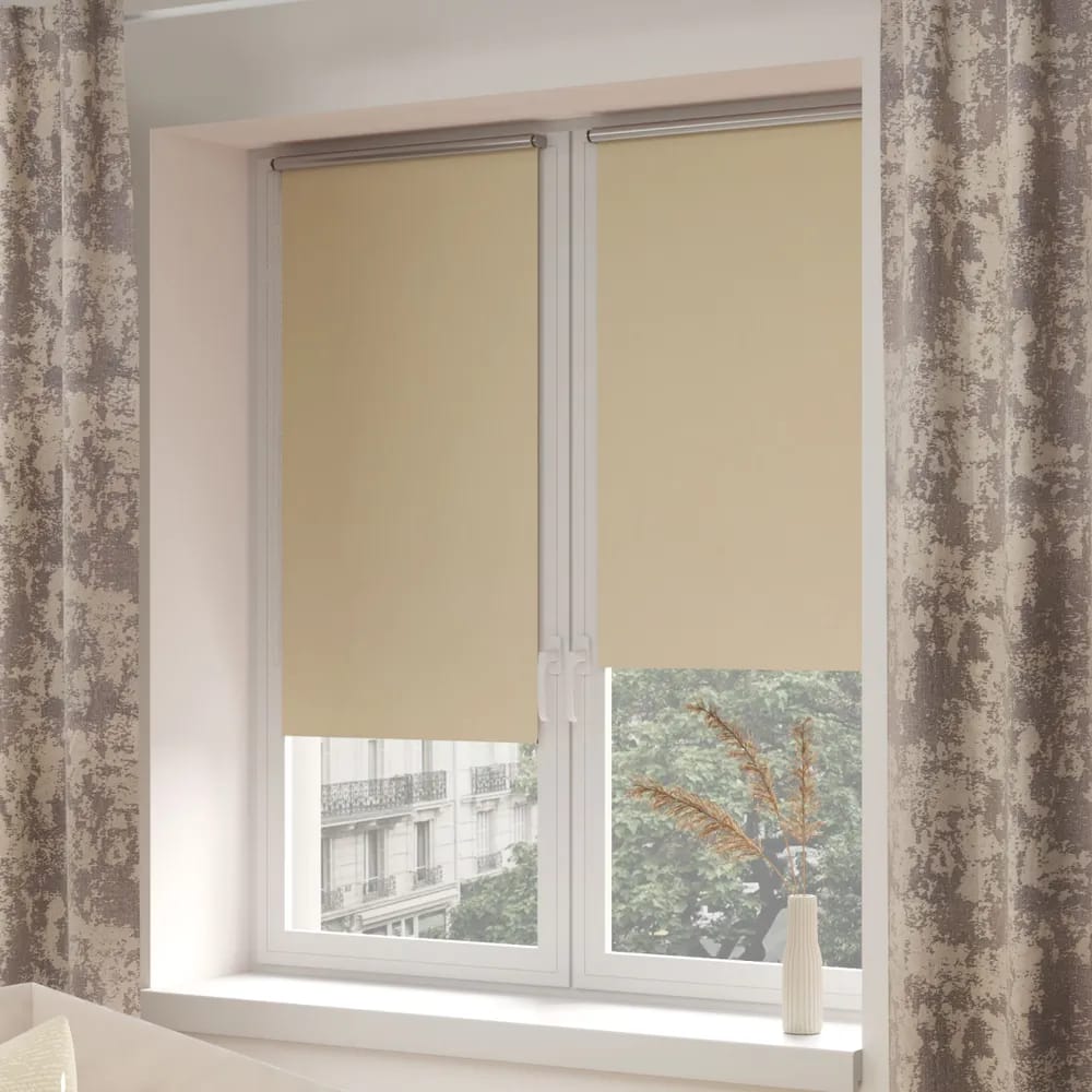 Штора рулонная "Блэкаут Сильвер" 160*175см бежевый