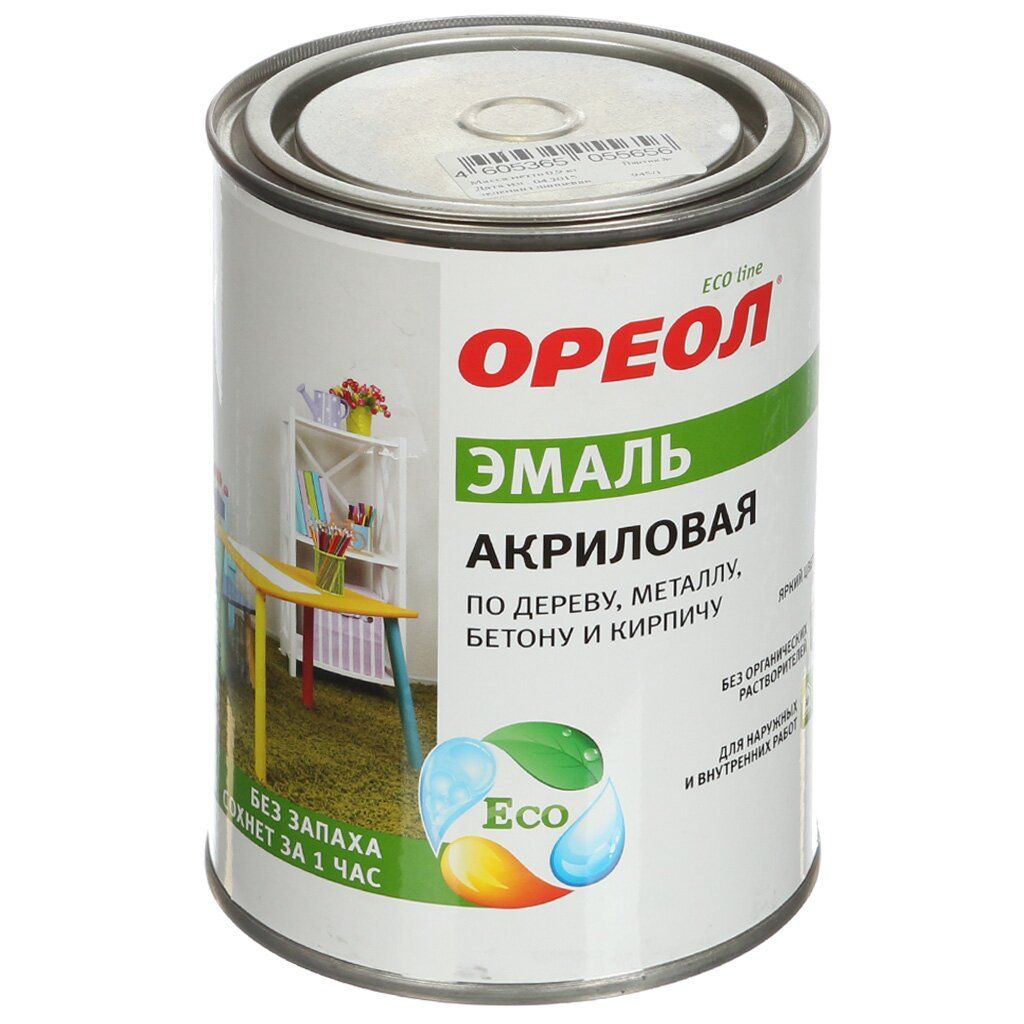 Эмаль ОРЕОЛ акриловая глян. Серая 1кг