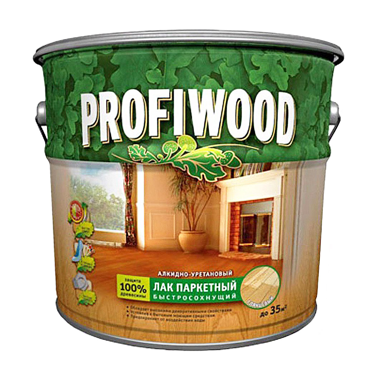 Лак паркетный глянцевый EMPILS PROFIWOOD алкидно-уретановый 2,4 кг