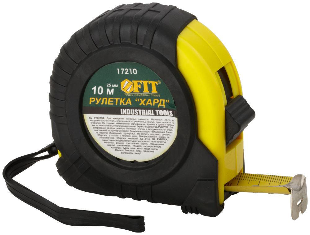 Рулетка "Хард" 10 м*25 мм FIT 17210