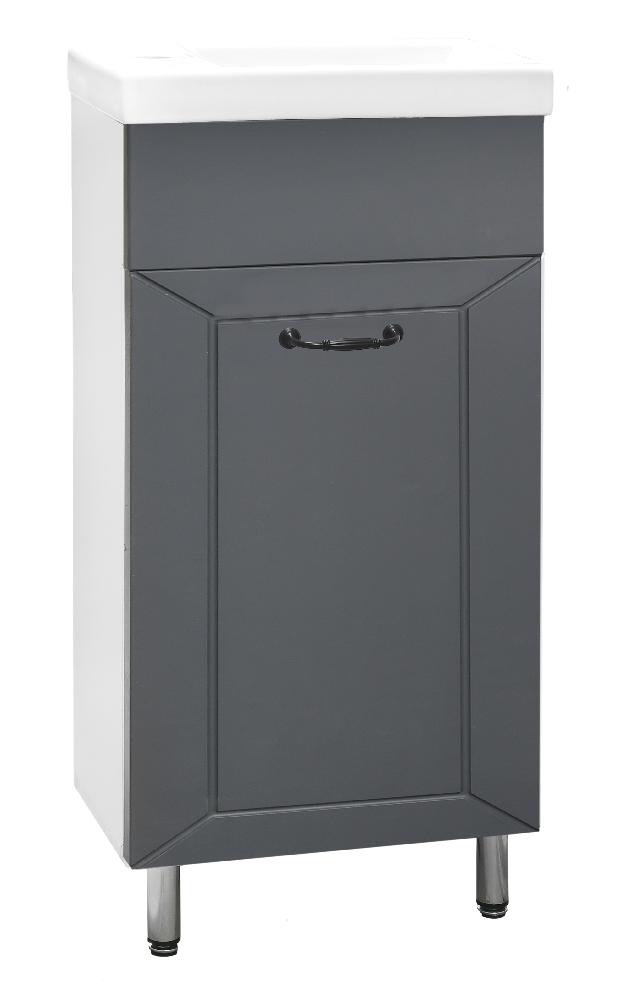 Тумба SANTREK HOME "Вегас-40" Графит софт 1 дверь с умывальником "Como-40" 105672