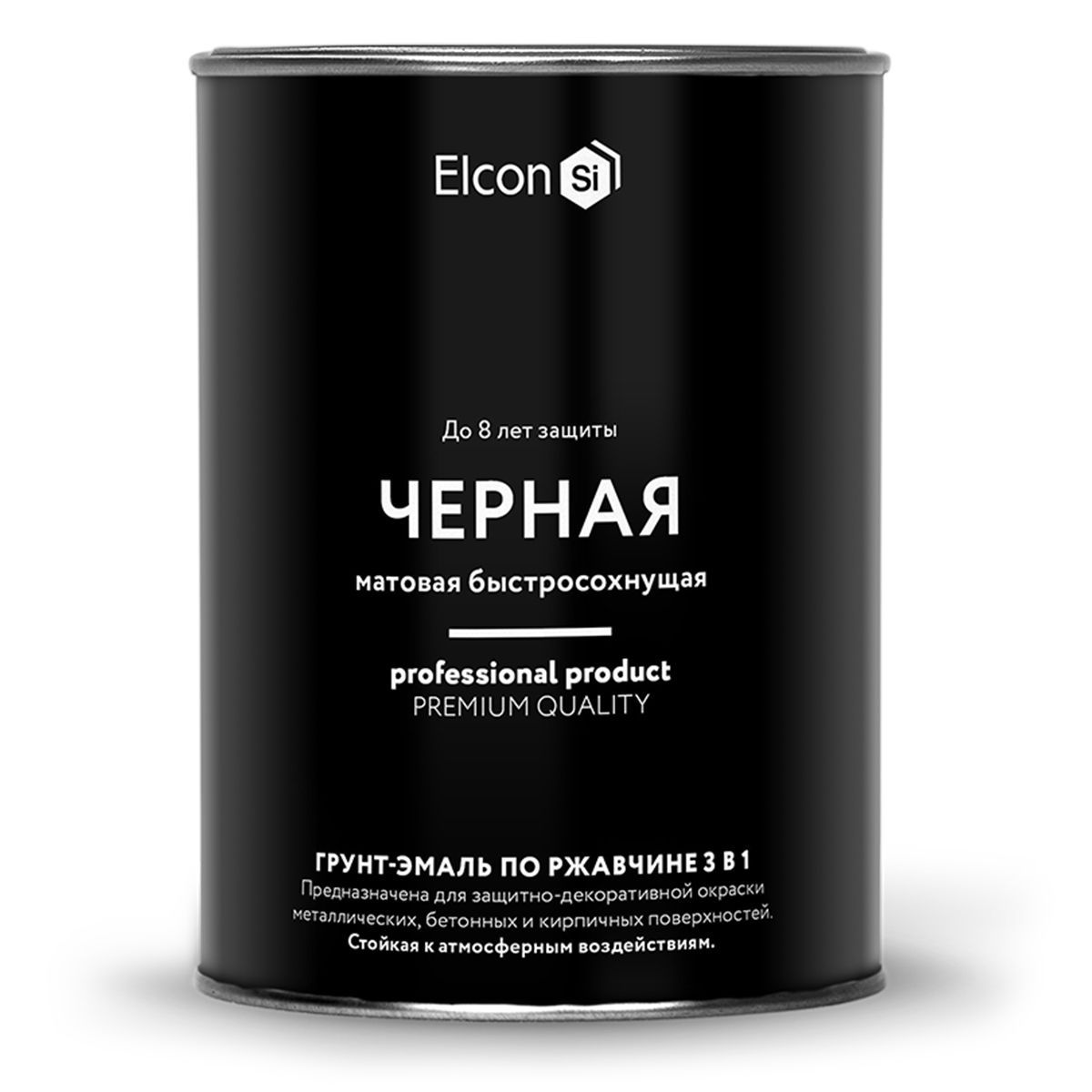 Грунт-эмаль 3в1 Elcon 0,8кг черная