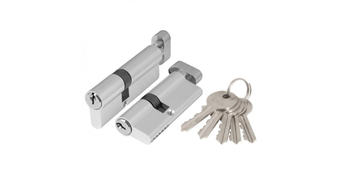 Механизм цилиндрический AJAX AX102/60 mm (25+10+25) CP хром 5 ключей