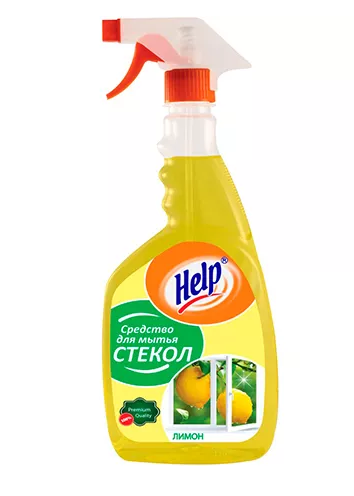 Моющее средство для стекол Help Лимон, весна с курком 750 мл 1/12