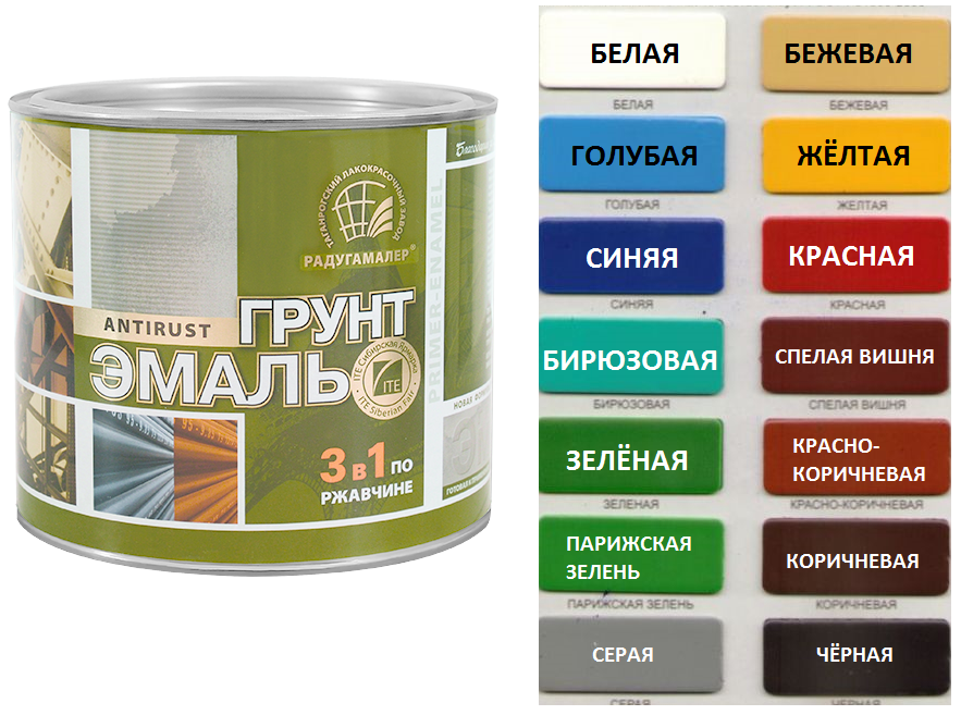 Грунт-эмаль РАДУГАМАЛЕР 0,9 красная